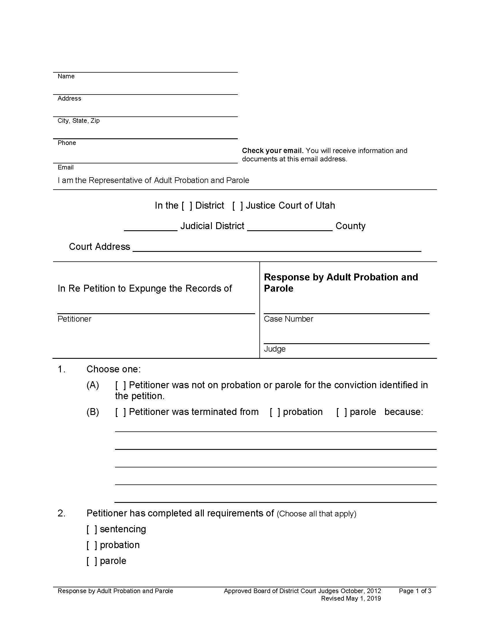 Response By Adult Probation And Parole | Pdf Fpdf Docx | Utah