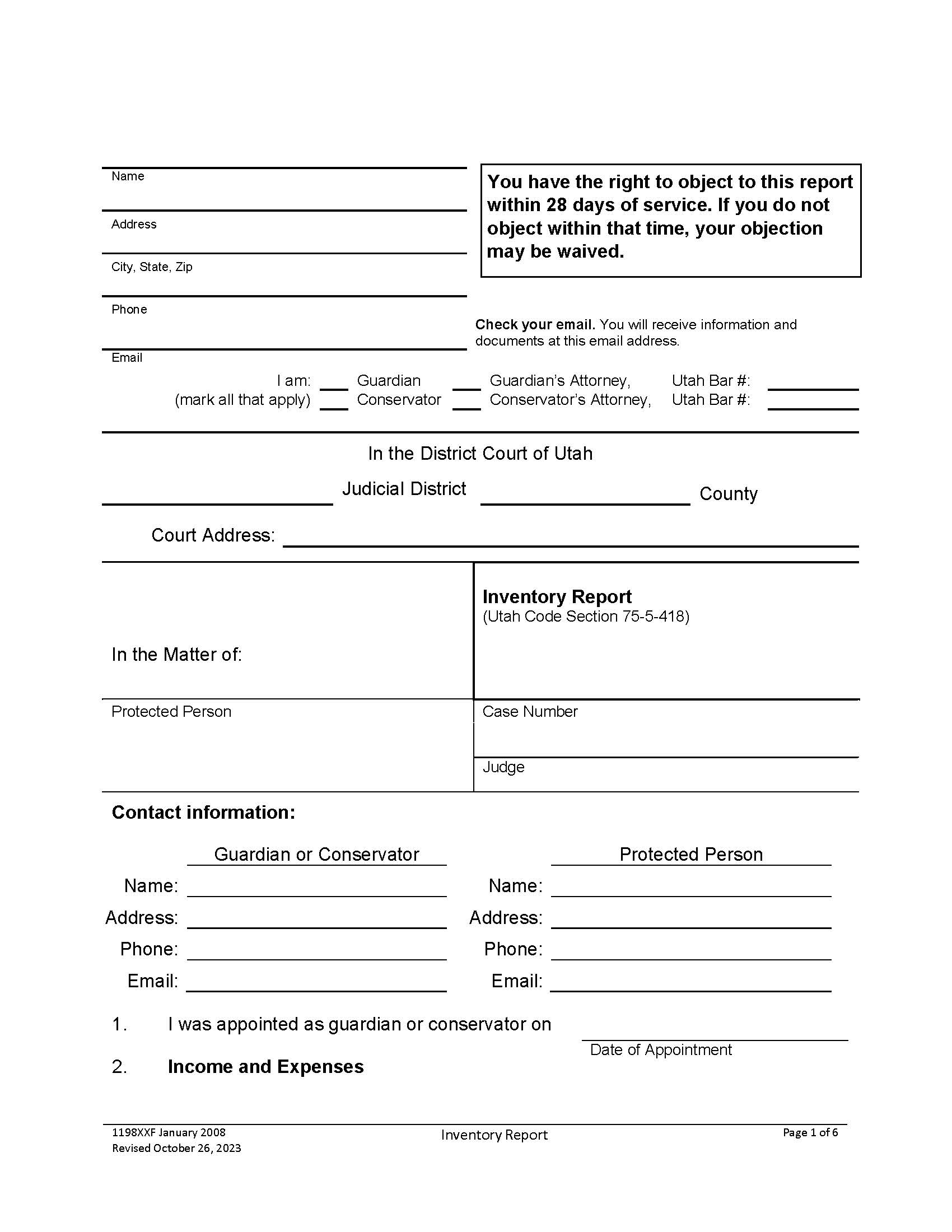 Inventory Report {1198XXF} | Pdf Fpdf Docx | Utah