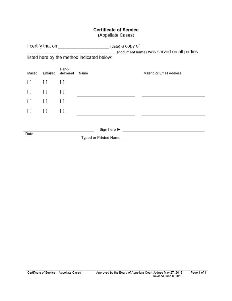 Certificate Of Service (Appellate Cases) | Pdf Fpdf Docx | Utah