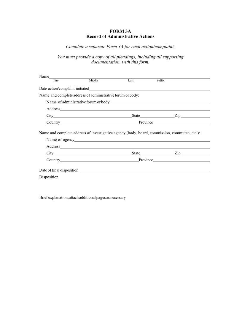 Form 3A Record Of Administrative Actions | Pdf Fpdf Docx | Utah