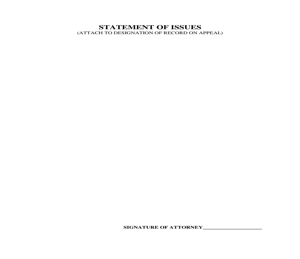 Statement Of Issues (Attach To Designation Of Record On Appeal) | Pdf Fpdf Doc Docx | Utah