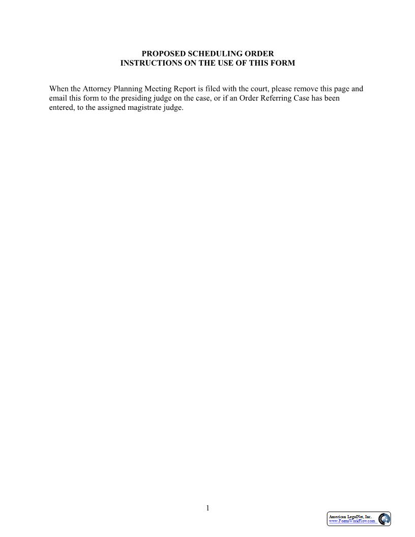 Proposed Scheduling Order {UTD PSO} | Pdf Fpdf Docx | Utah