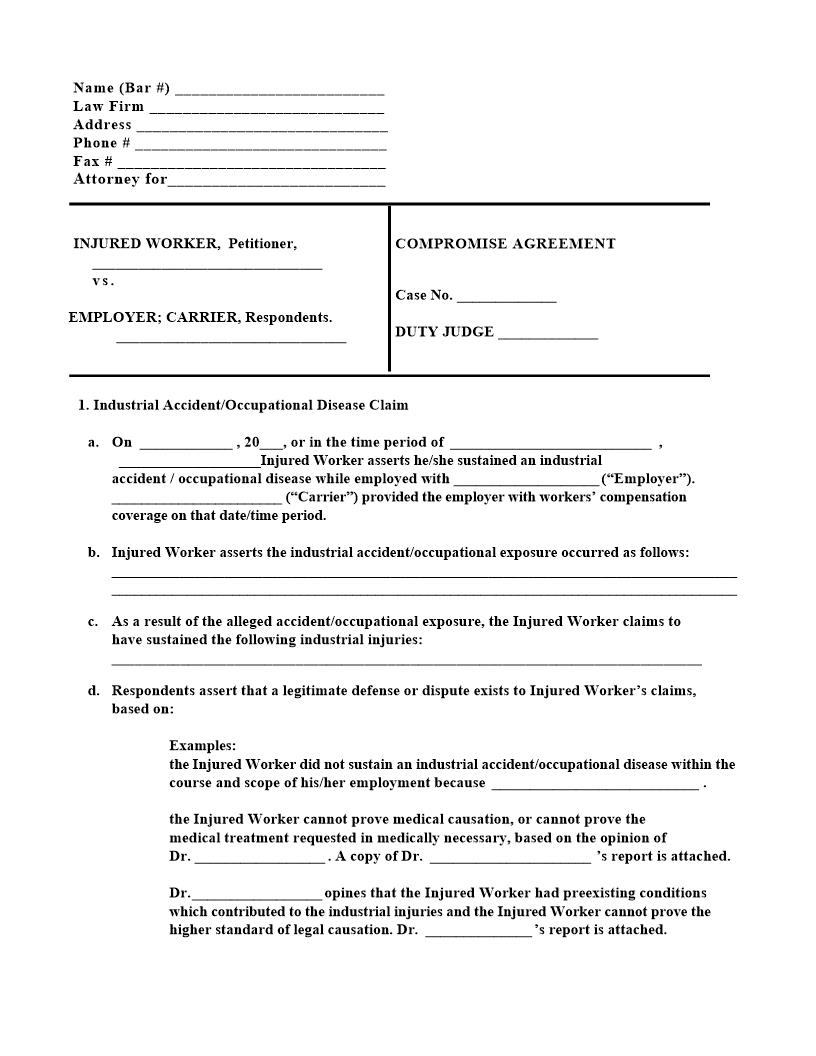 Compromise Agreement | Pdf Fpdf Docx | Utah