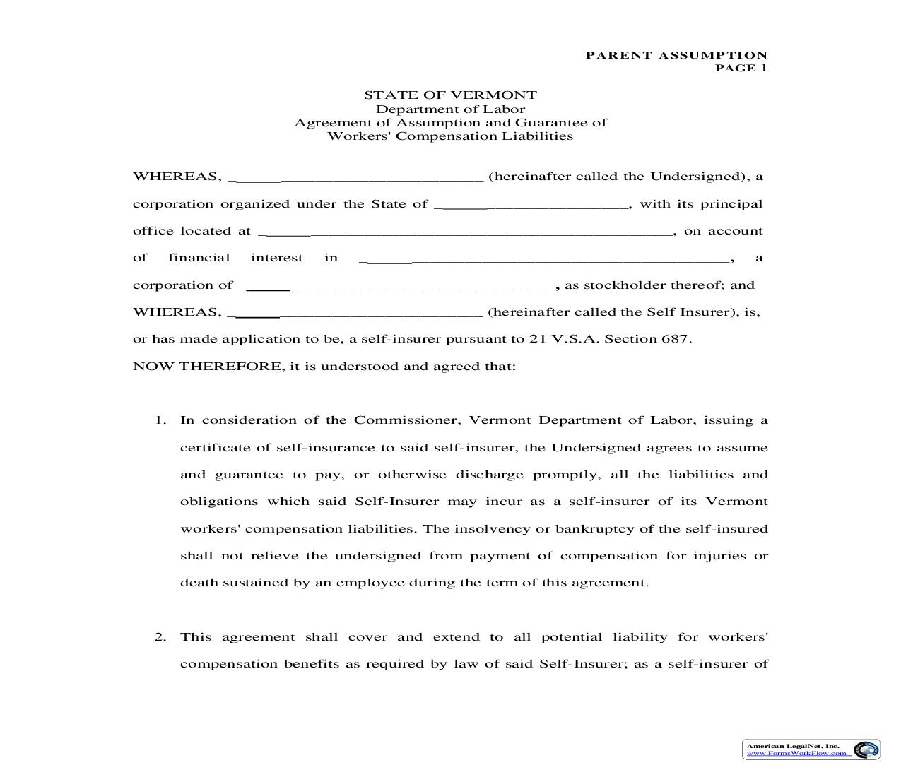 Assumption And Guarantee | Pdf Fpdf Doc Docx | Vermont