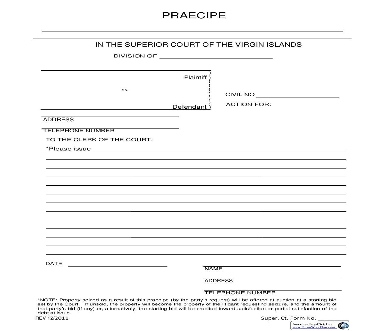 Praecipe | Pdf Fpdf Doc Docx | Virgin Islands