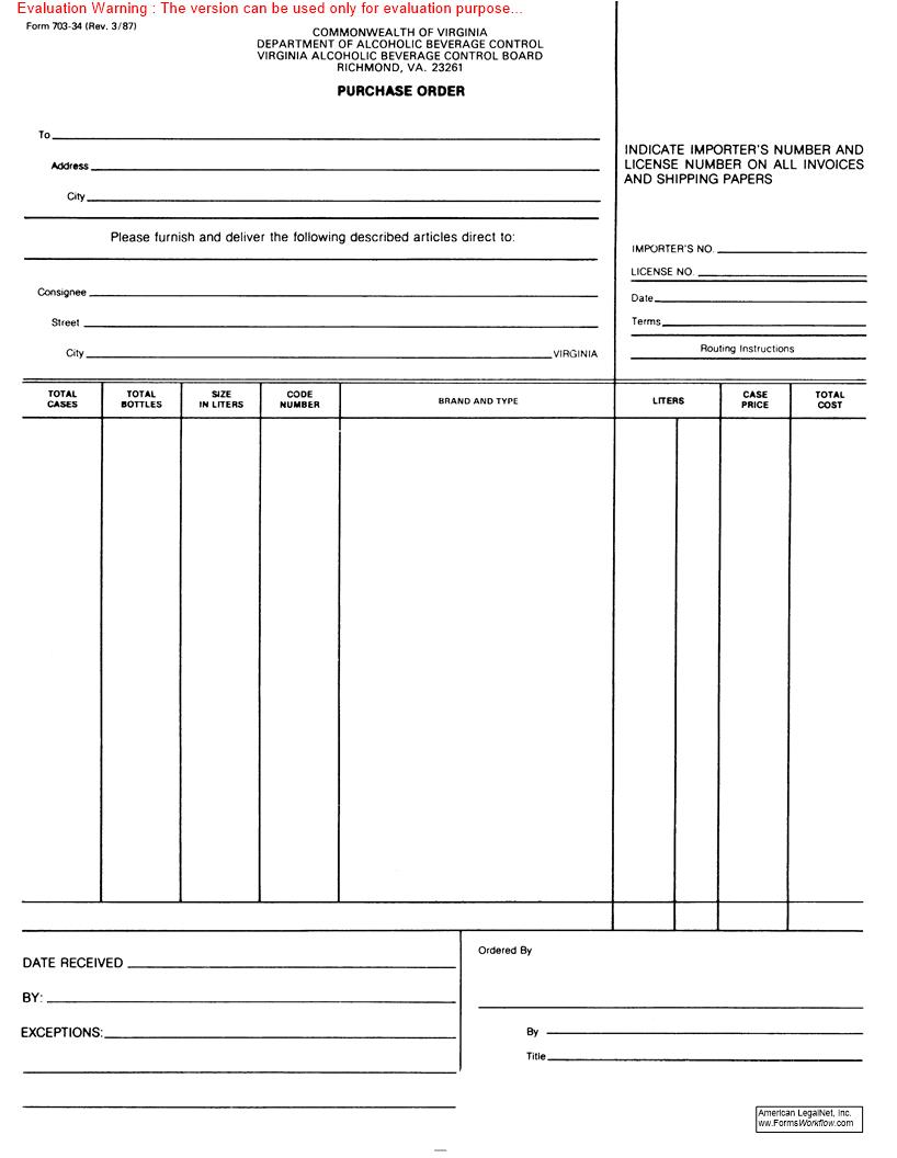 Purchase Order |  | Virginia