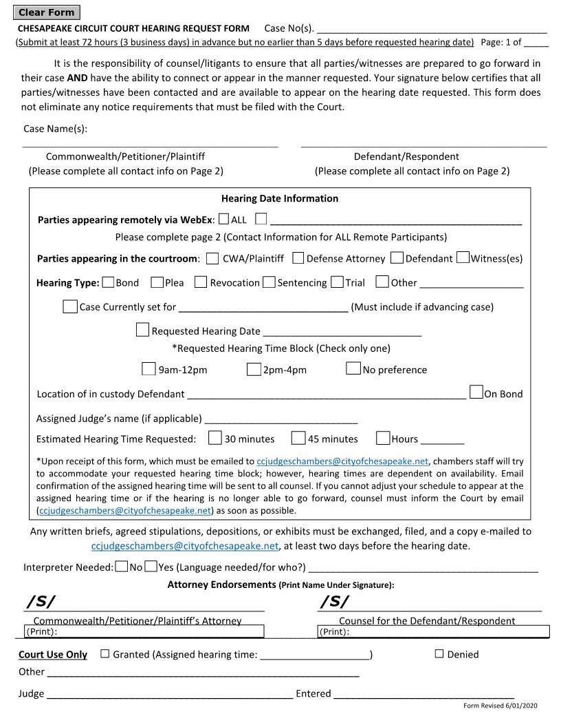 Hearing Request | Pdf Fpdf Doc Docx | Virginia