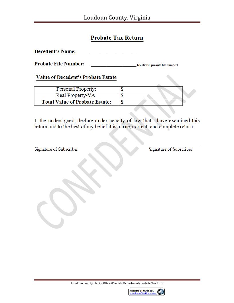 Probate Tax Return | Pdf Fpdf Docx | Virginia