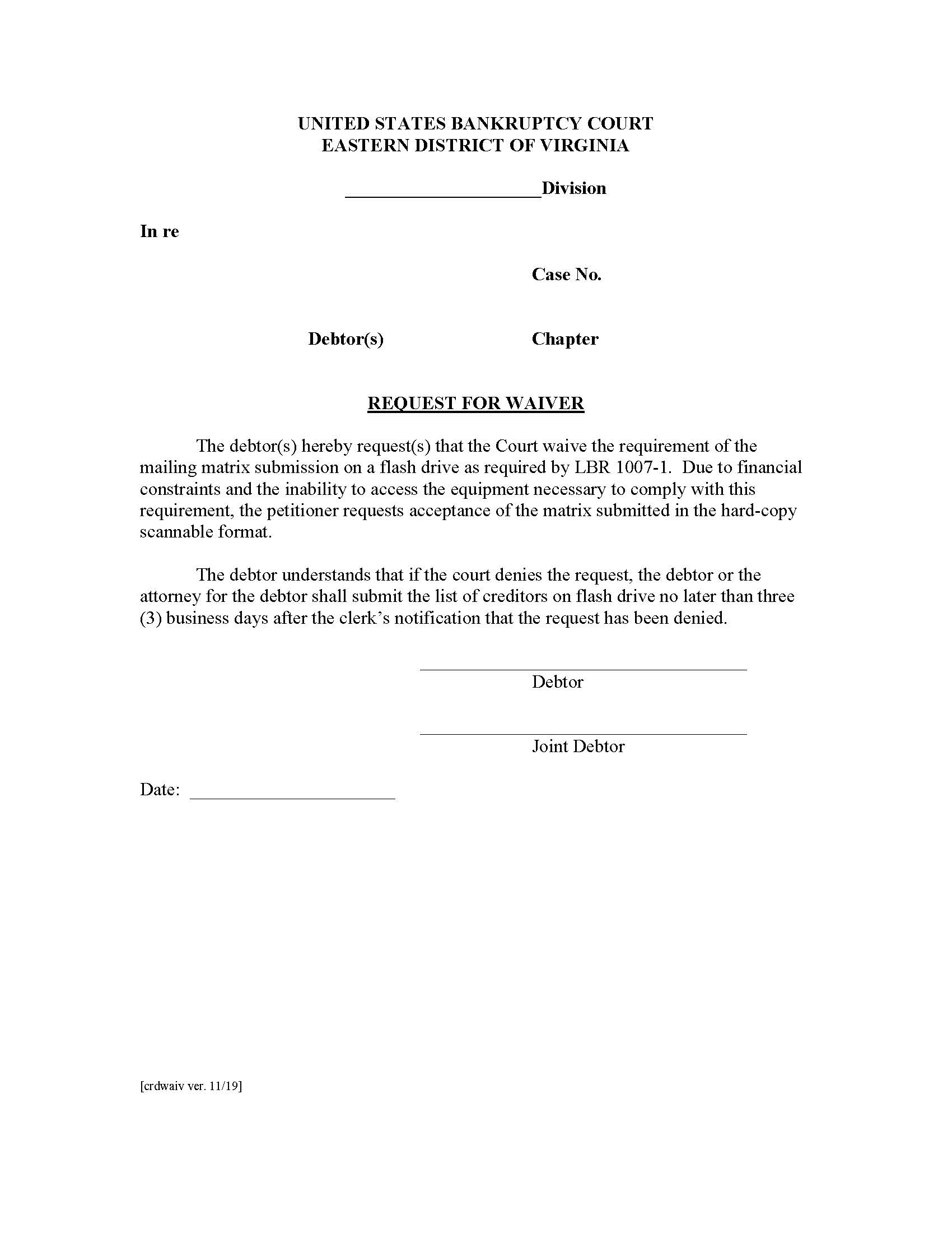 Request For Waiver (Flash Drive) | Pdf Fpdf Doc Docx | Virginia