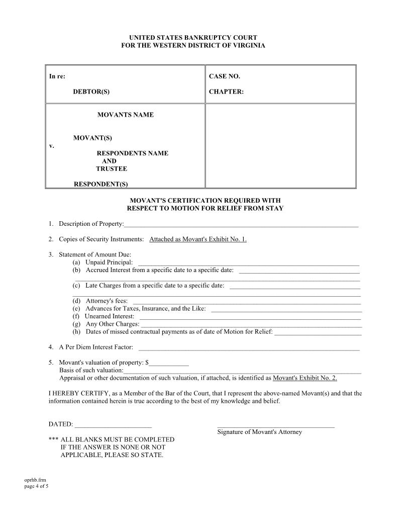 Movants Certification | Pdf Fpdf Doc Docx | Virginia