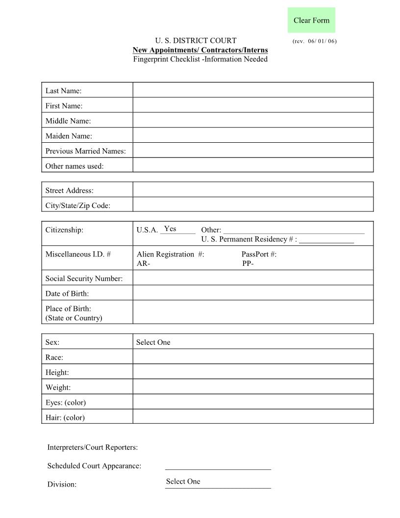 Fingerprint Checklist | Pdf Fpdf Docx | Virginia