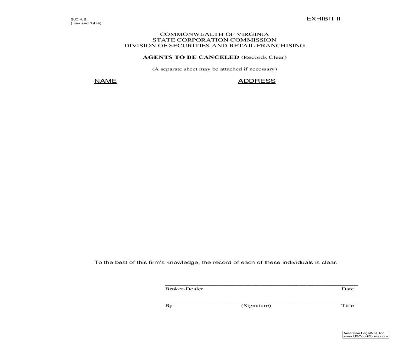 Agents To Be Canceled (Records Clear) {S.D.4.B.} | Pdf Fpdf Doc Docx | Virginia