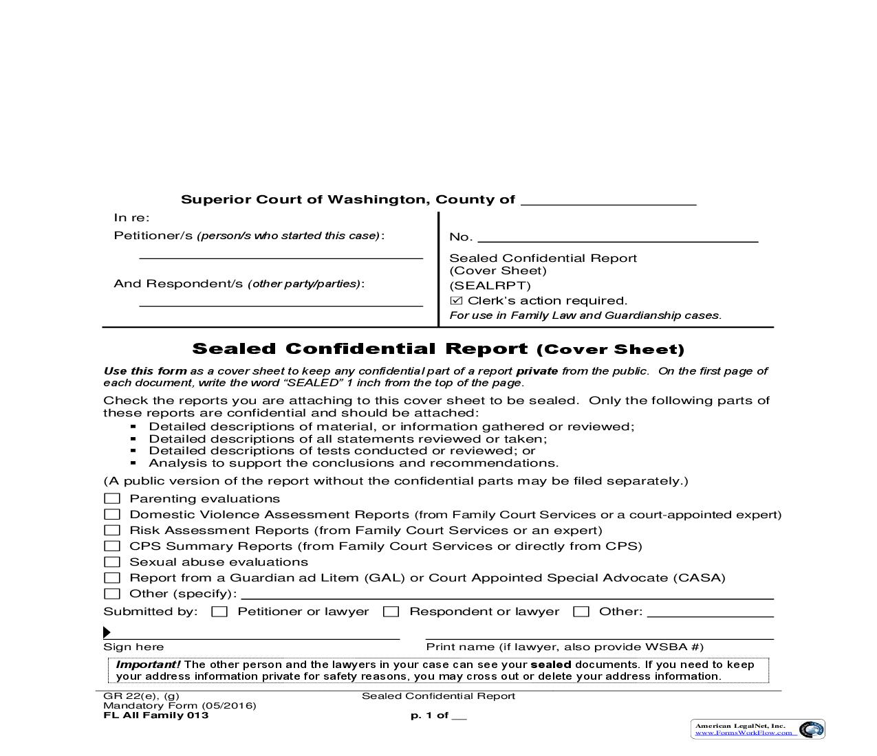 Sealed Confidential Report {013} | Pdf Fpdf Doc Docx | Washington