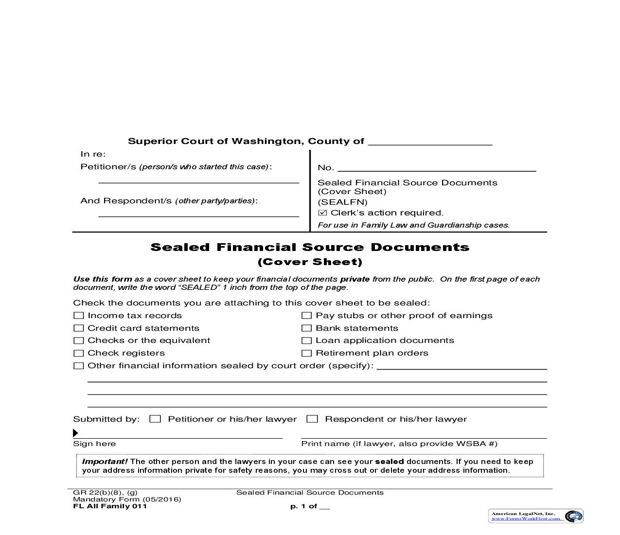 Sealed Financial Source Documents {011} | Pdf Fpdf Doc Docx | Washington