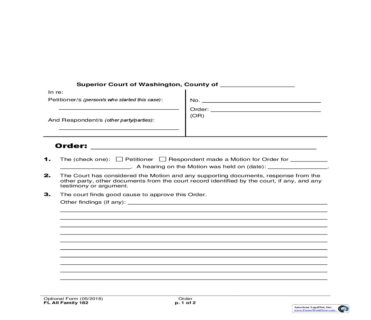 Order {182} | Pdf Fpdf Doc Docx | Washington