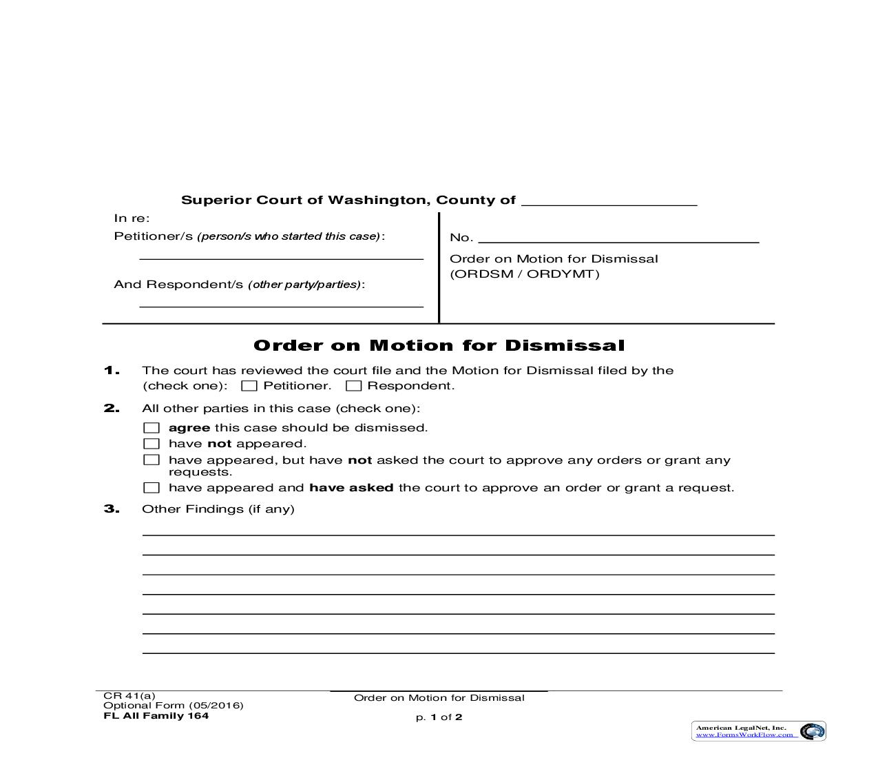 Order On Motion Dismissal {164} | Pdf Fpdf Doc Docx | Washington