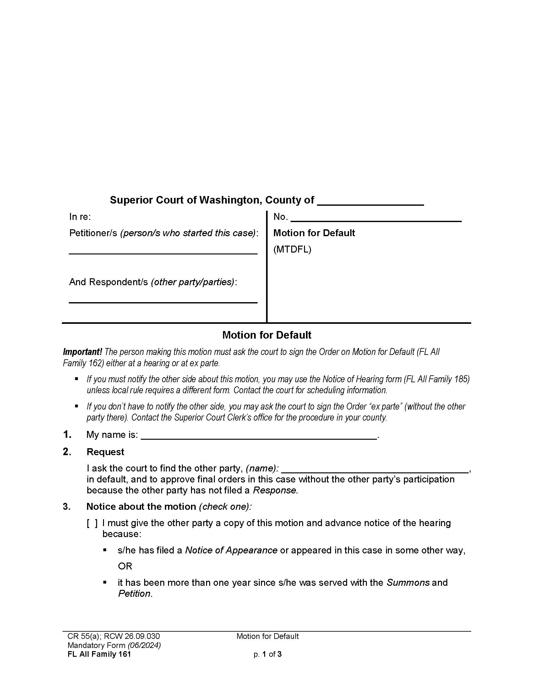 Motion For Default {161} | Pdf Fpdf Docx | Washington