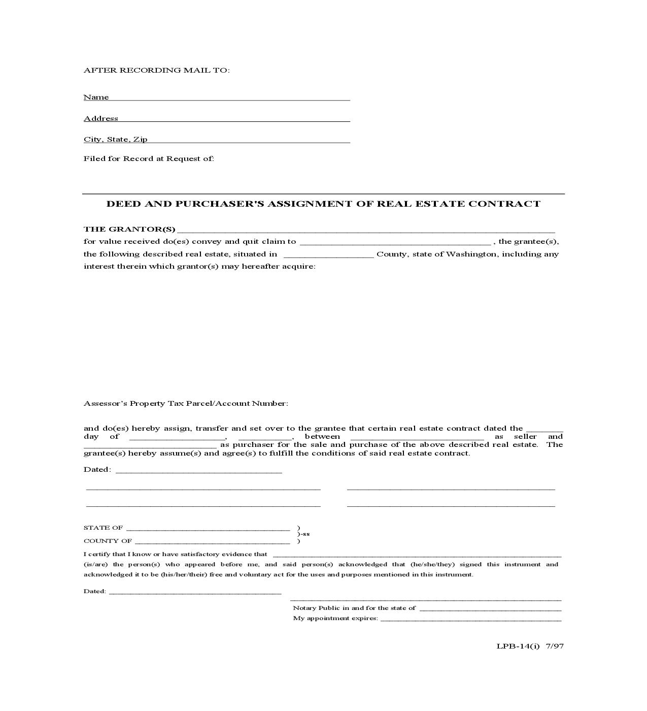 Deed And Purchasers Assignment Of Real Estate Contract {LPB-14(i)} |  | Washington