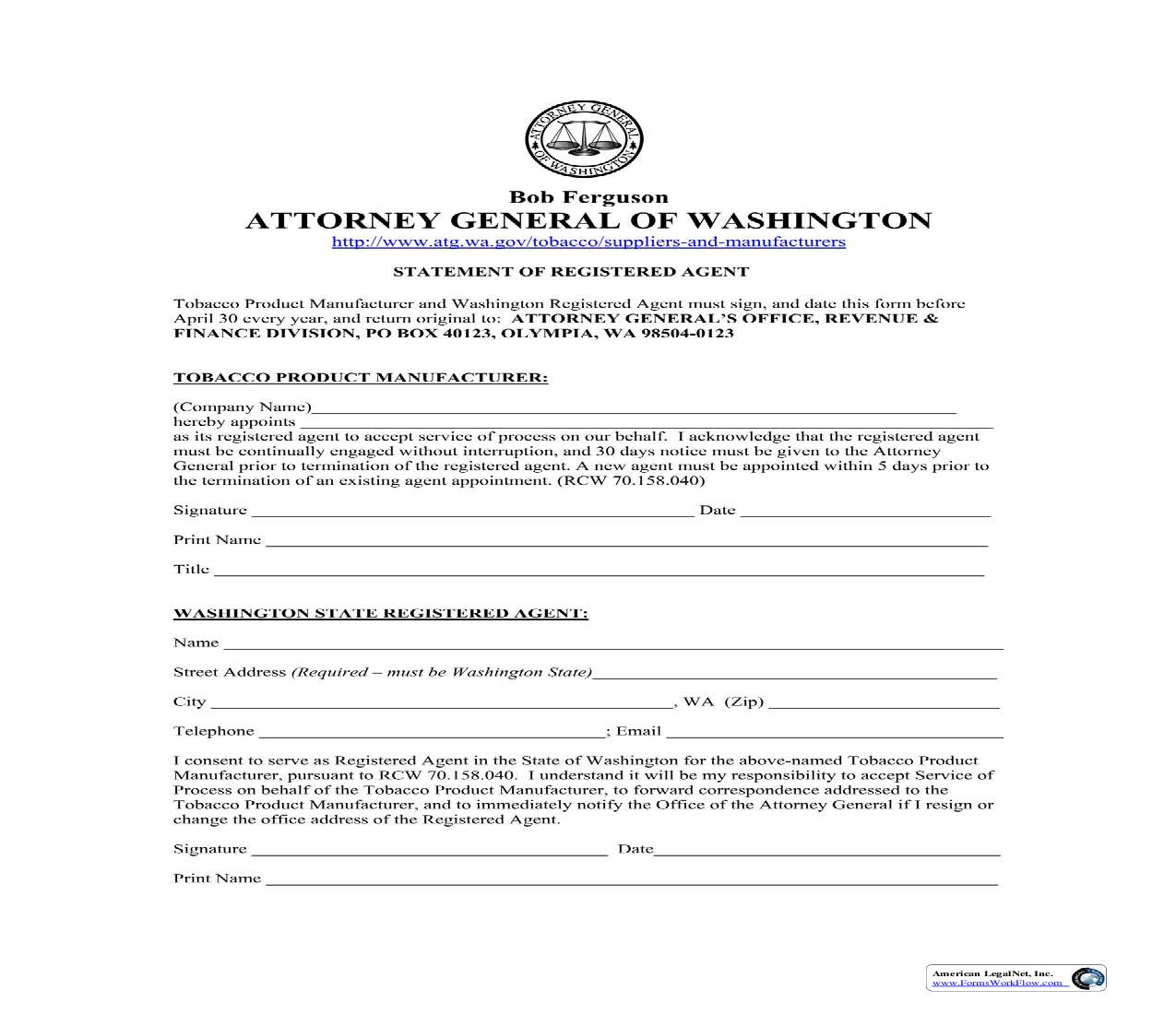 Statement Of Registered Agent |  | Washington