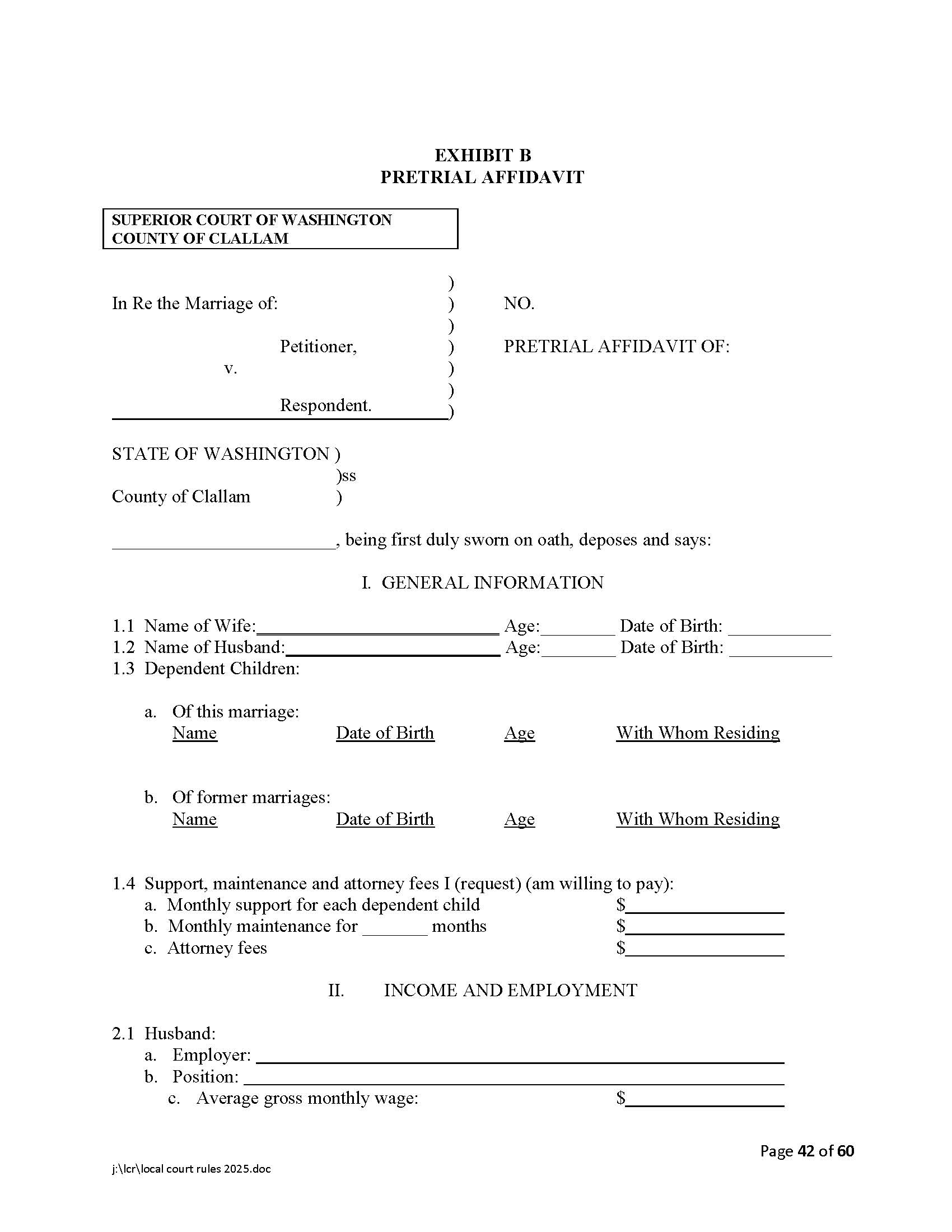 Pretrial Affidavit {Exhibit C} | Pdf Fpdf Doc Docx | Washington