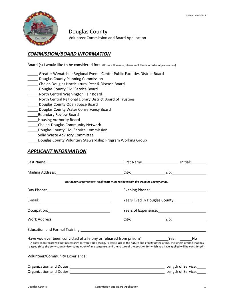Commission And Board Application | Pdf Fpdf Docx | Washington