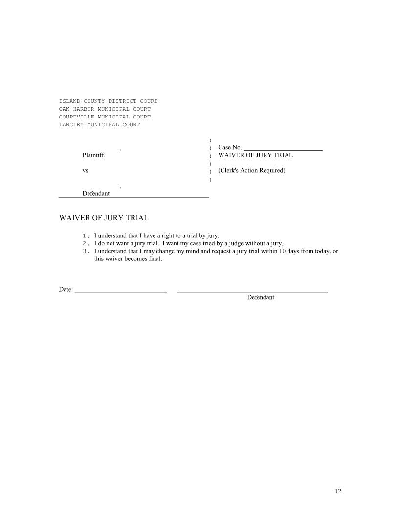 Waiver Of Jury Trial | Pdf Fpdf Doc Docx | Washington