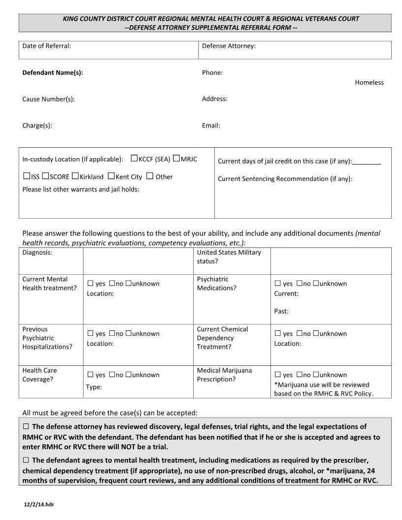 Supplemental Referral | Pdf Fpdf Docx | Washington