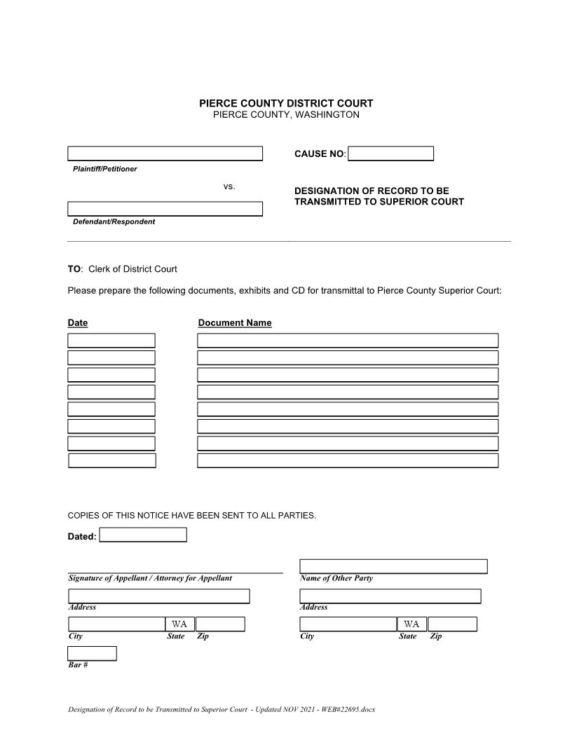Designation Of Record | Pdf Fpdf Docx | Washington