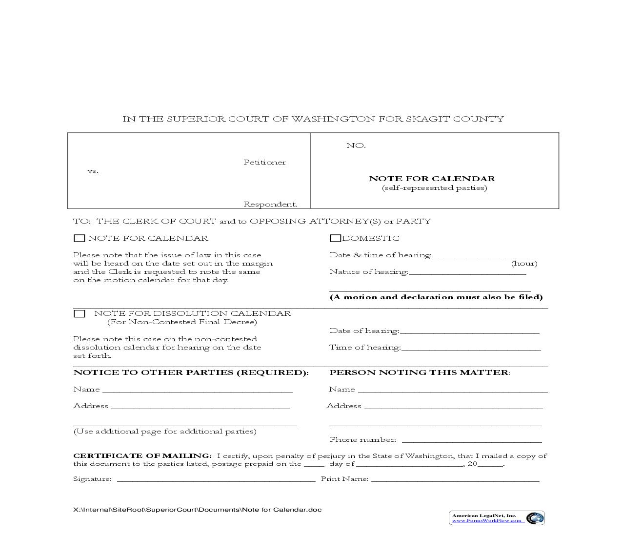 Note For Calendar | Pdf Fpdf Doc Docx | Washington