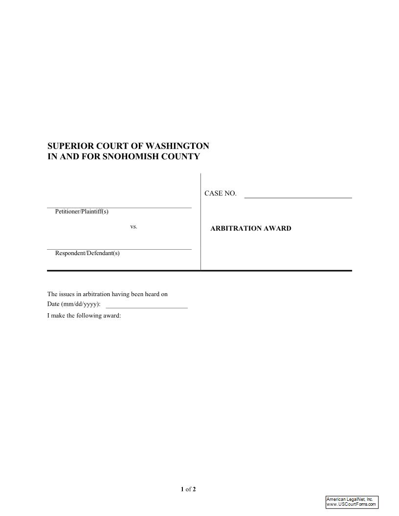 Arbitration Award | Pdf Fpdf Docx | Washington