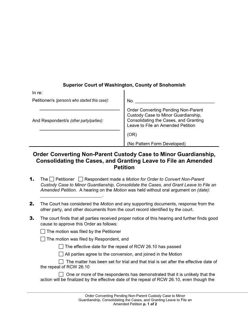Order On Motion To Convert Consolidate Amend | Pdf Fpdf Docx | Washington