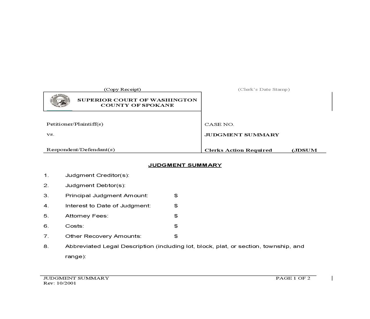 Judgment Summary | Pdf Fpdf Doc Docx | Washington