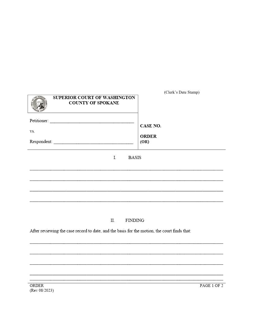 Order | Pdf Fpdf Doc Docx | Washington