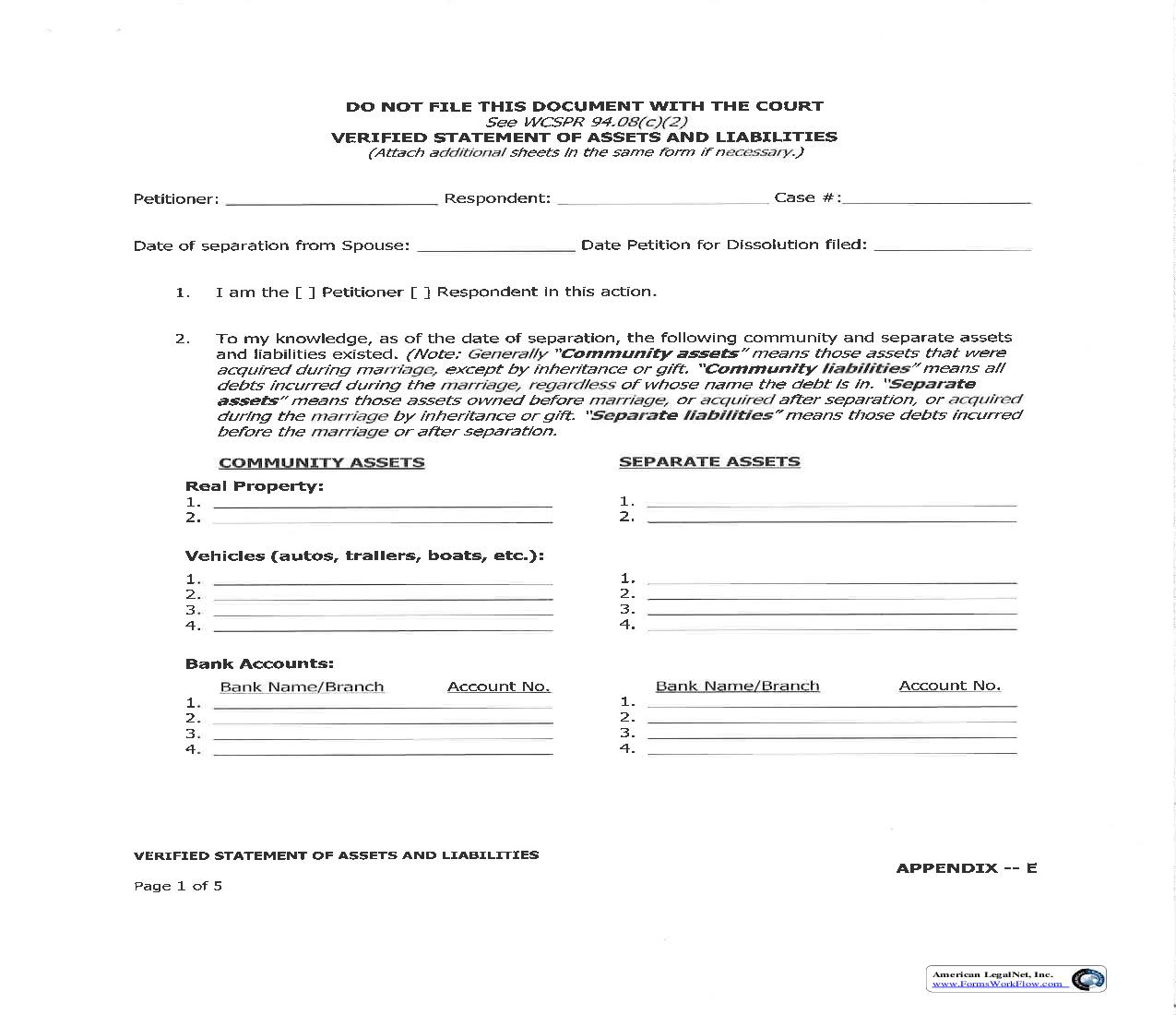 Verified Statement Of Assets And Liabilities | Pdf Fpdf Doc Docx | Washington