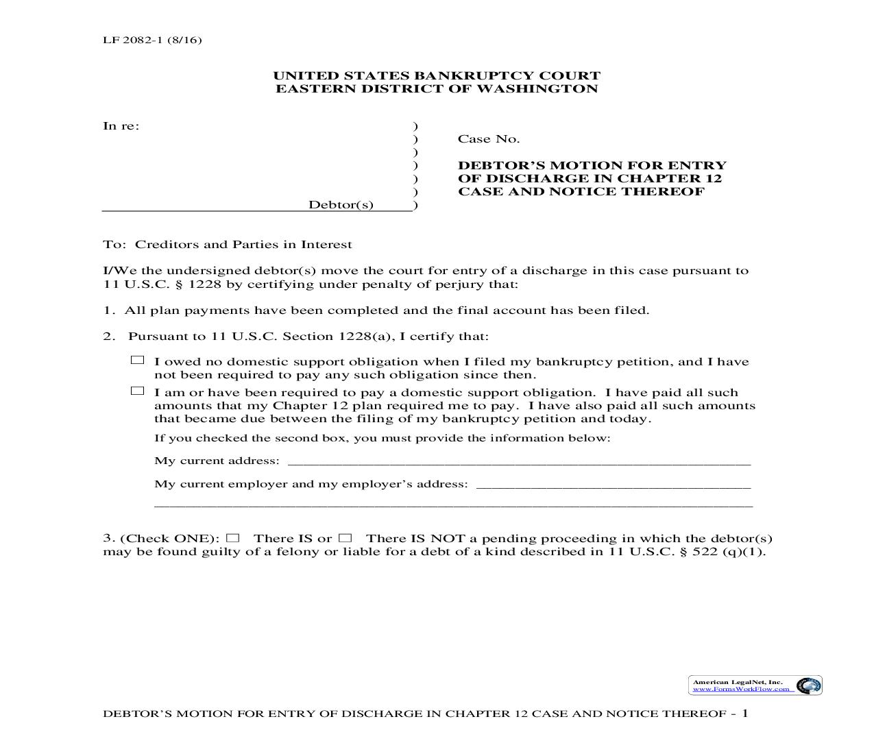 Chapter 12 Discharge And Notice {LF2082-1} | Pdf Fpdf Doc Docx | Washington