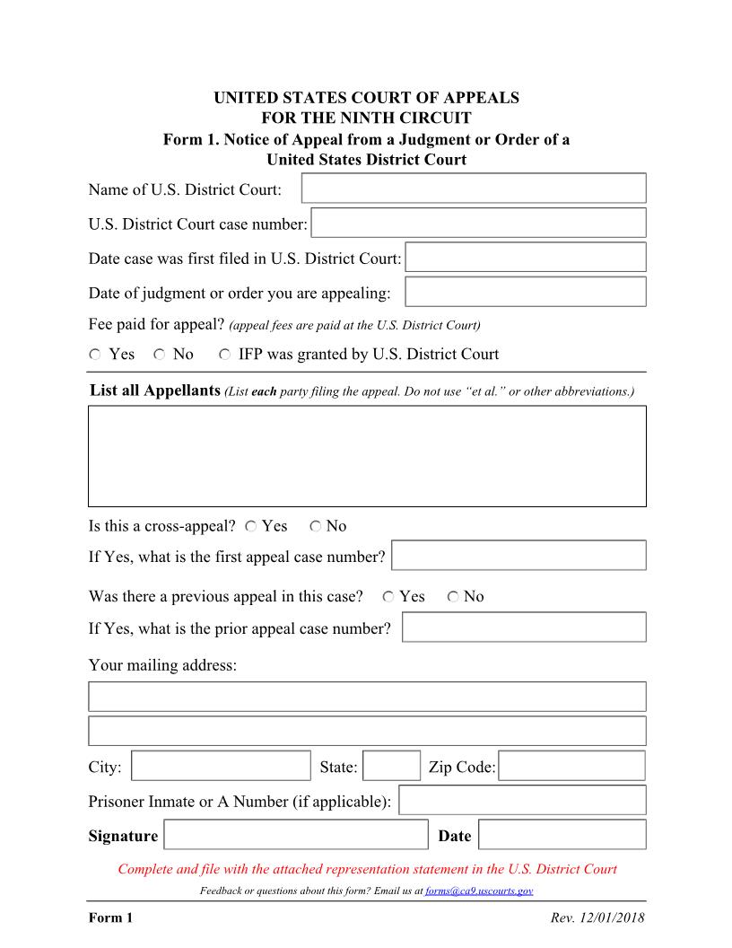 Notice Of Civil Appeal | Pdf Fpdf Doc Docx | Washington