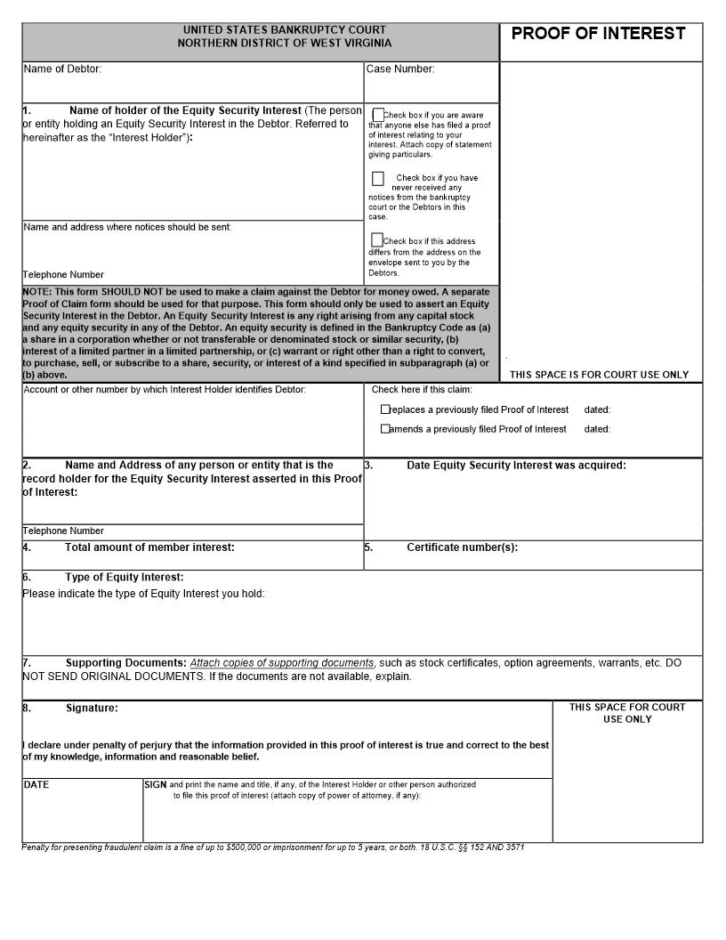 Proof Of Interest | Pdf Fpdf Docx | West Virginia