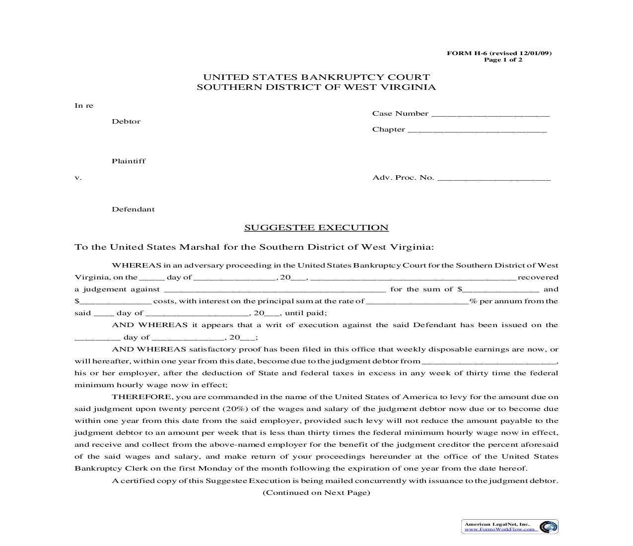 Suggestee Execution {H-6} | Pdf Fpdf Doc Docx | West Virginia