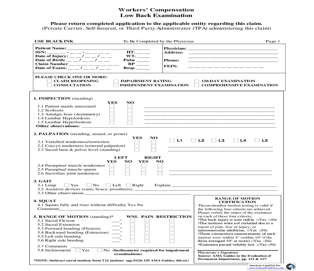 Low Back Examination | Pdf Fpdf Docx | West Virginia