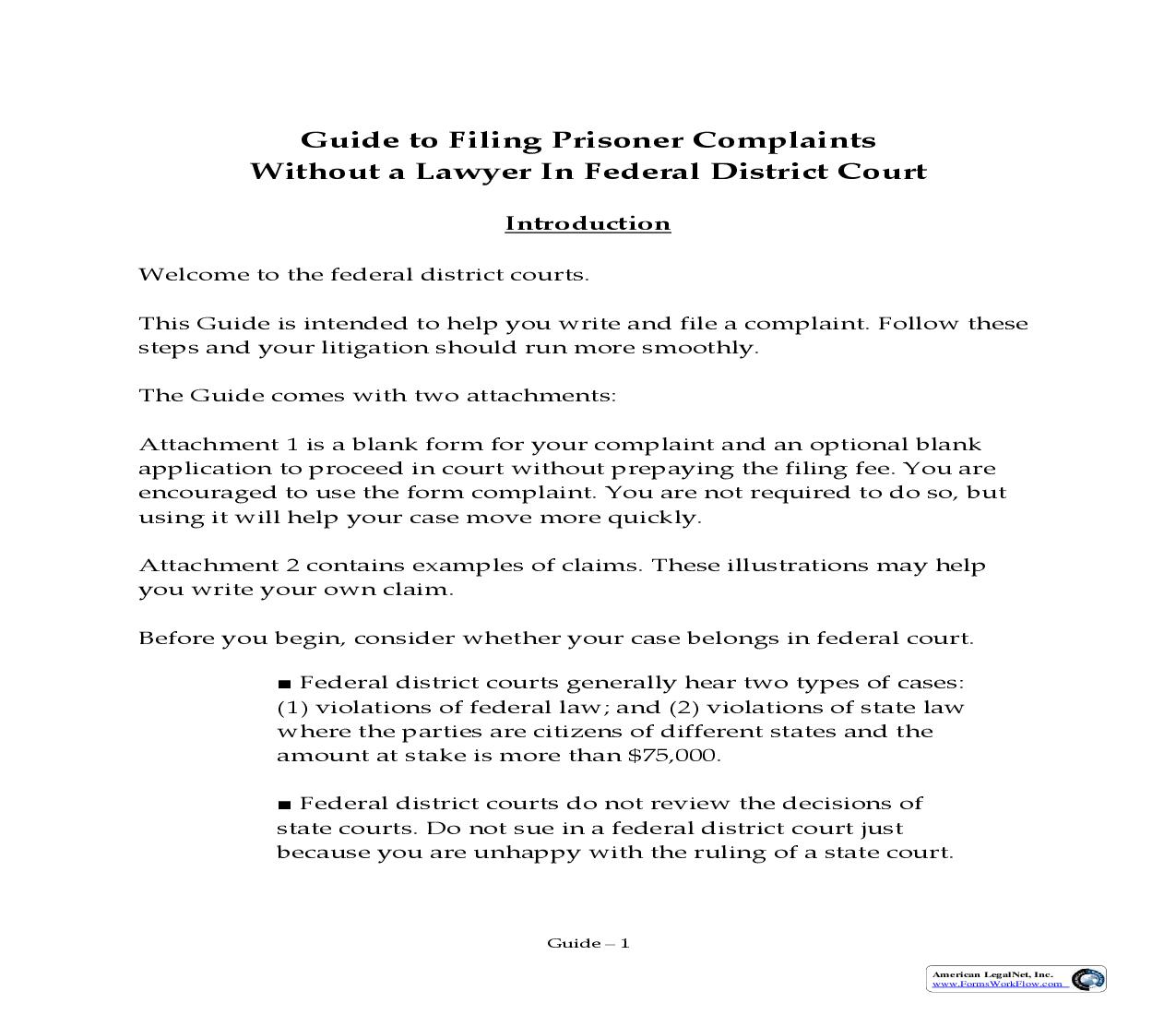 Complaint (Prisoner) | Pdf Fpdf Doc Docx | Wisconsin