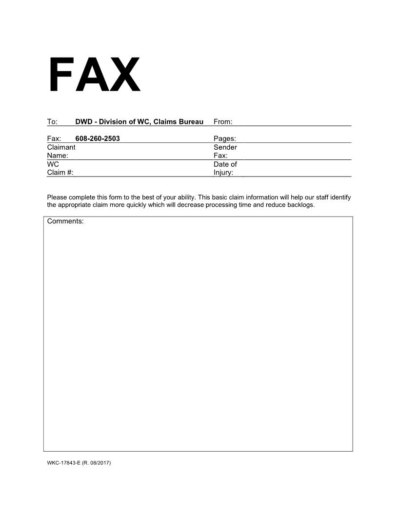Fax Cover Sheet | Pdf Fpdf Docx | Wisconsin