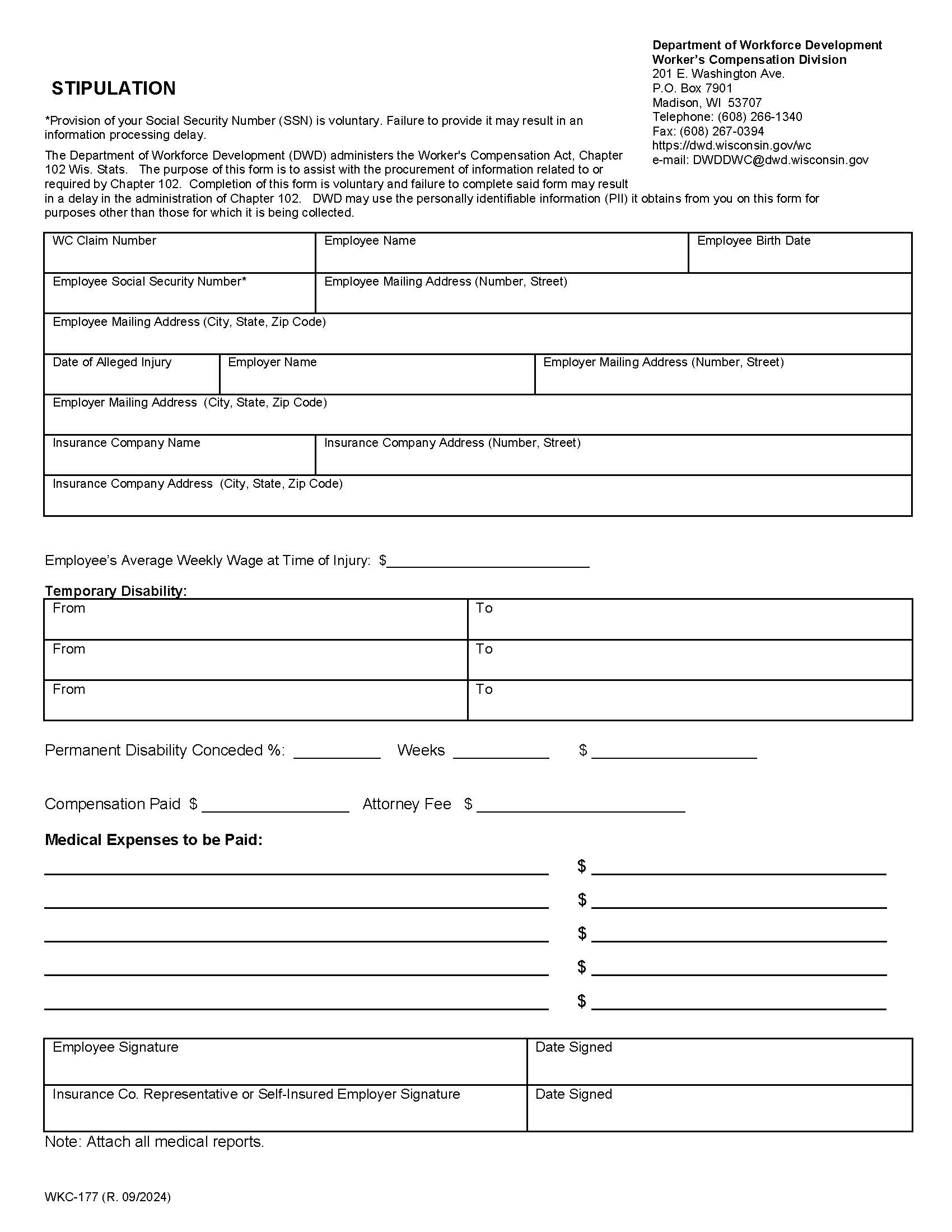 Stipulation (As To Facts Of Case) {WKC-177} | Pdf Fpdf Docx | Wisconsin