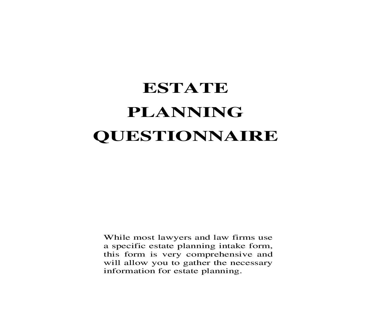 Estate Planning Questionnaire |  | Wyoming