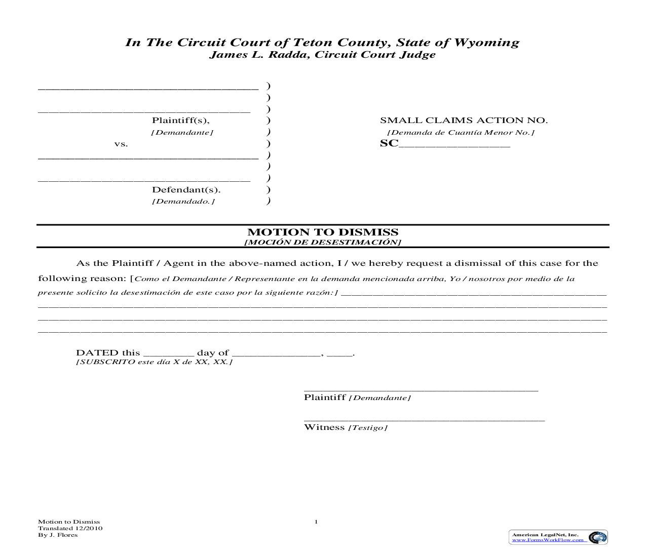 Motion To Dismiss | Pdf Fpdf Doc Docx | Wyoming