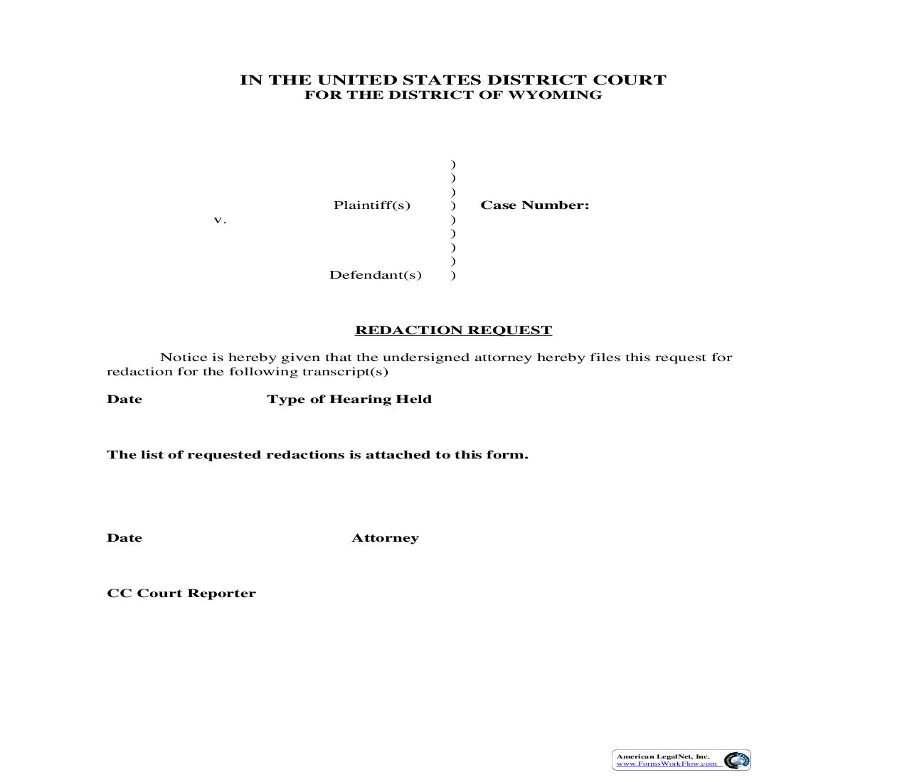 Redaction Request | Pdf Fpdf Doc Docx | Wyoming