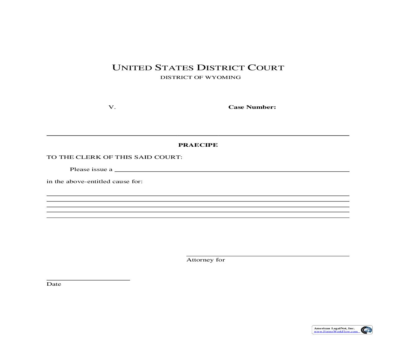 Praecipe | Pdf Fpdf Doc Docx | Wyoming