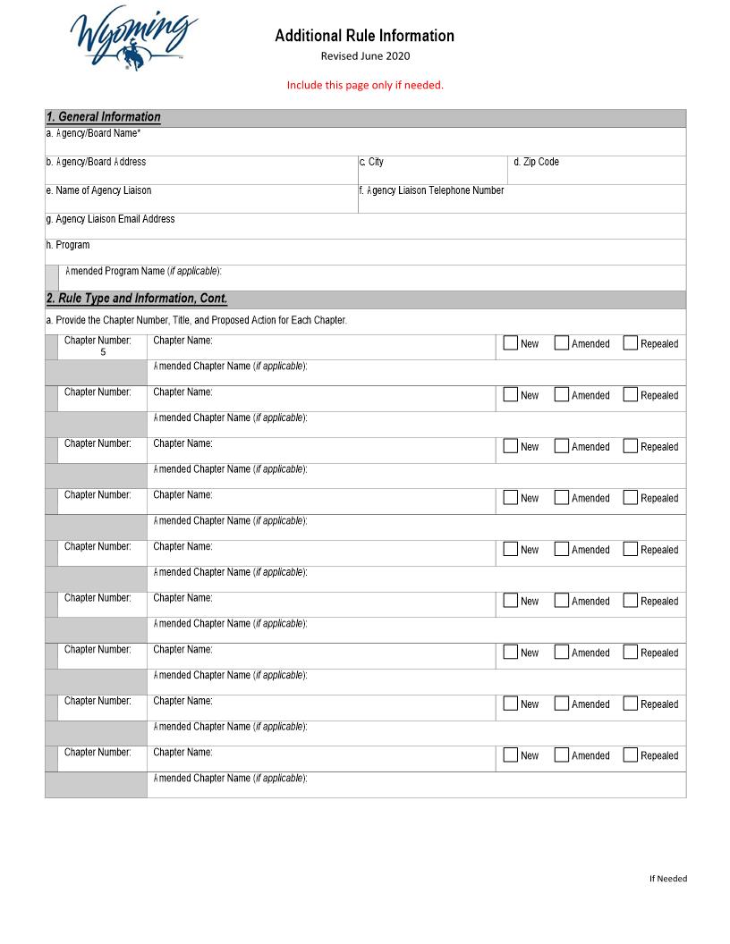 Additional Rule Information | Pdf Fpdf Docx | Wyoming