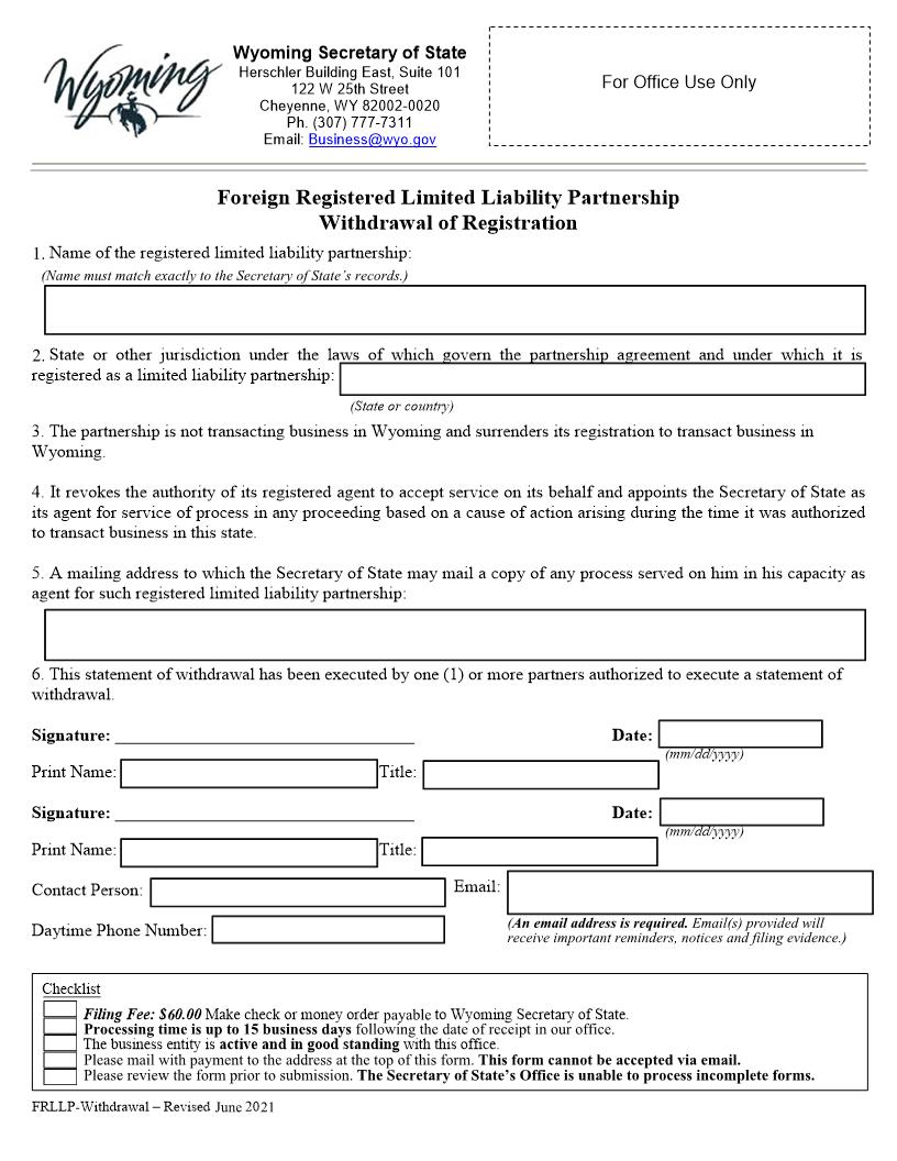 Withdrawal Of Registration | Pdf Fpdf Docx | Wyoming